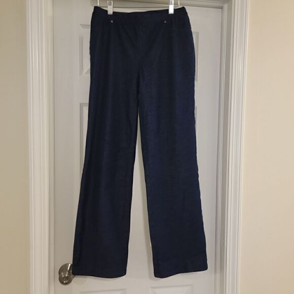 H by Halston Stretch Pull-On Straight Leg Trouser blue size 4 - Picture 3 of 6